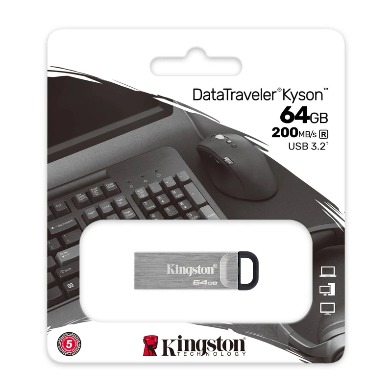 Флеш-накопичувач Kingston USB 3.2 DT Kyson 64GB Silver/Black