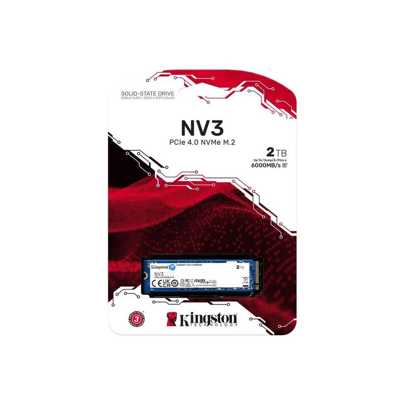Накопичувач SSD M.2 Kingston NV3 2000GB NVMe 2280 PCIe 4.0 x4 3D NAND