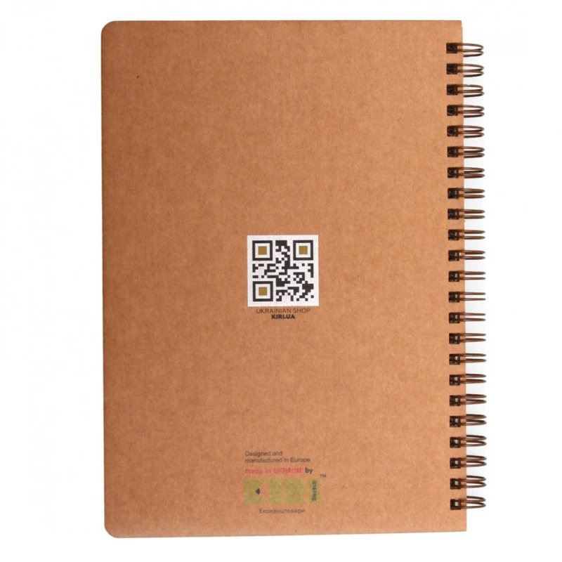 Блокнот "Кіт та дорога" еко крафт-картон 11120-T-KR формат А5 на пружині