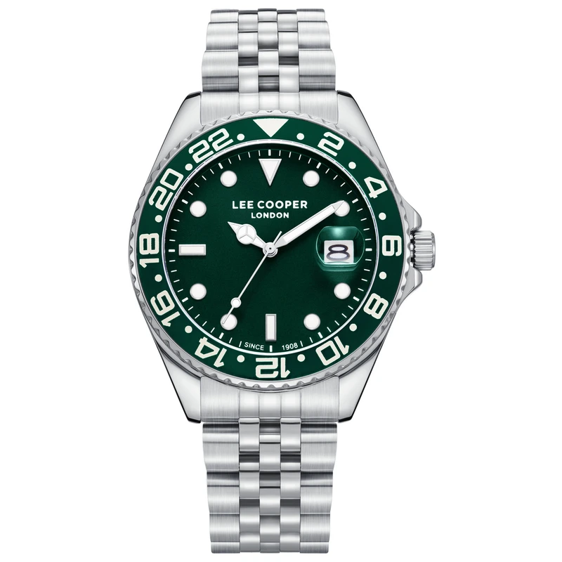 Чоловічий водостійкий годинник Lee Cooper Daytona Green