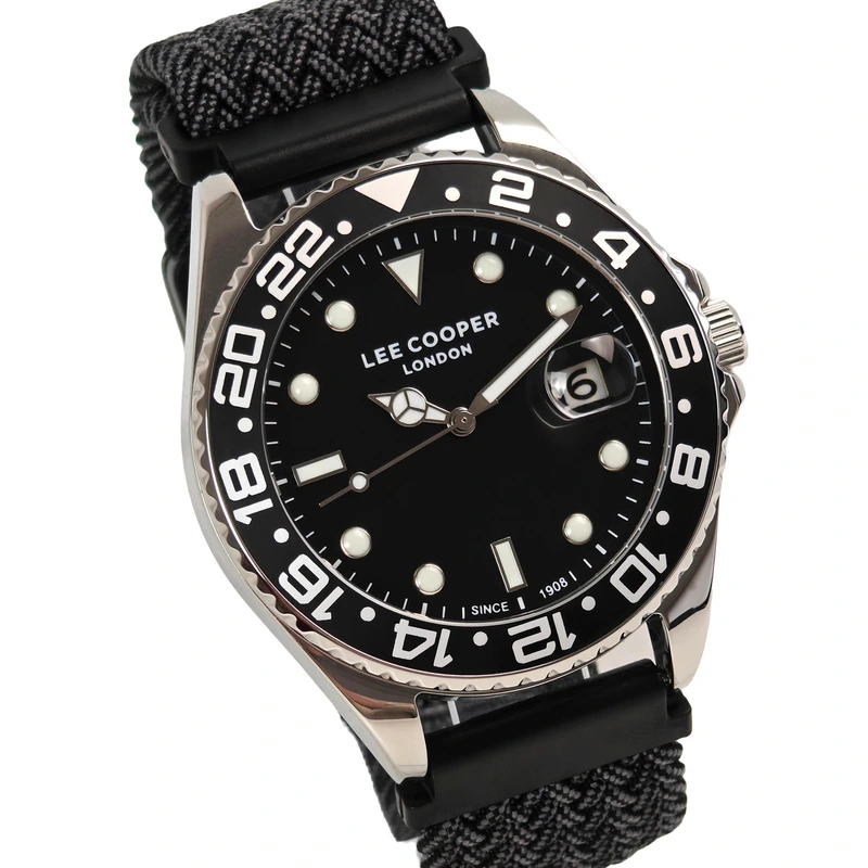 Чоловічий водостійкий годинник Lee Cooper Daytona Vibe Black, 2 ремінці