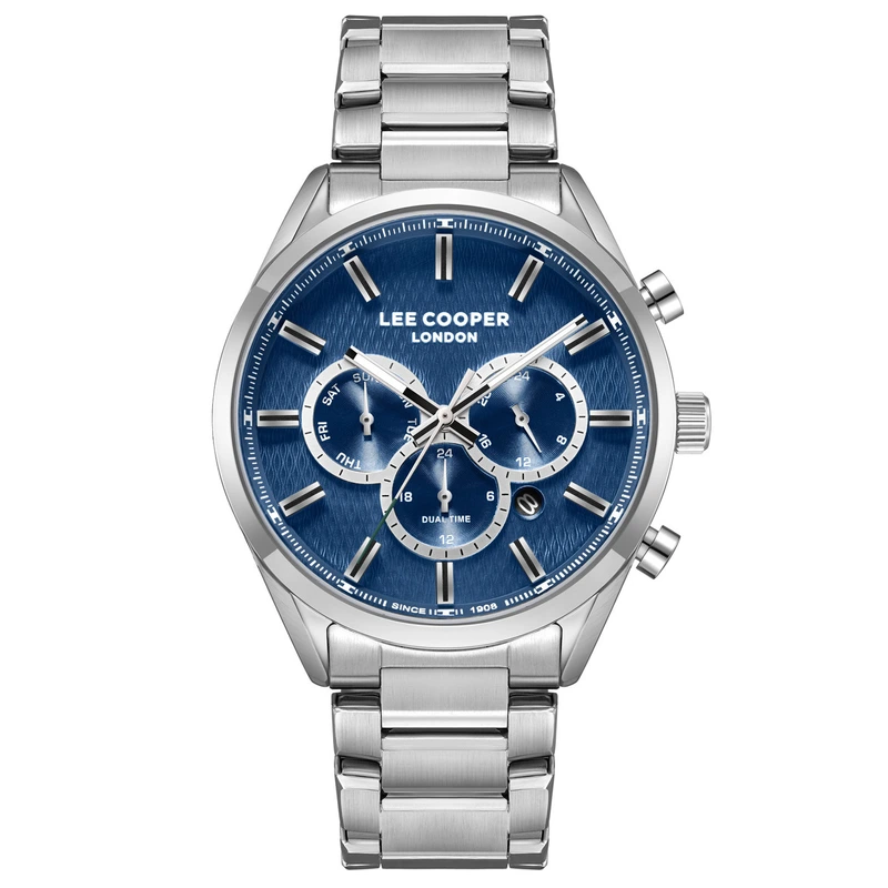 Чоловічий водостійкий годинник Lee Cooper England Silver