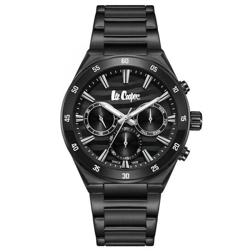 Чоловічий водостійкий годинник Lee Cooper Hit Black
