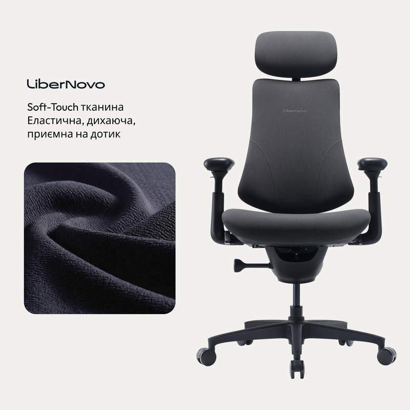 Крісло офісне ергономічне LiberNovo Omni Gen Glacier 48 см — фото 14