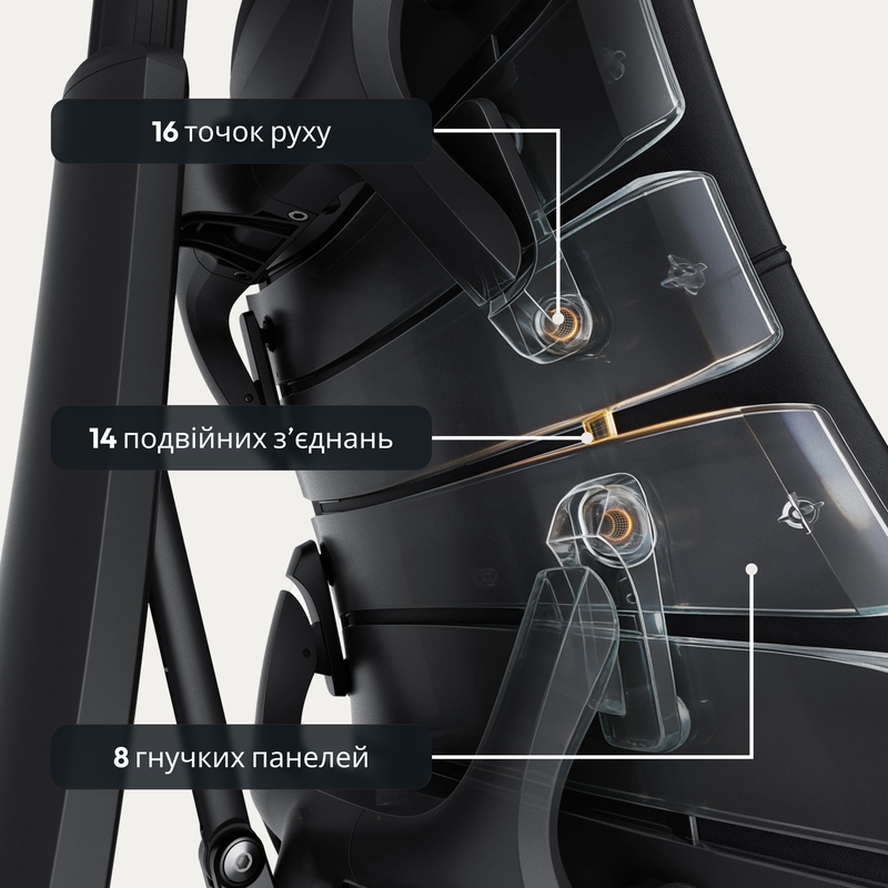 Крісло офісне ергономічне LiberNovo Omni Gen Graphite 48 см — фото 12