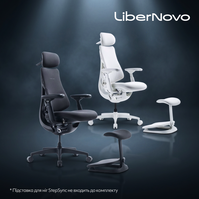 Крісло офісне ергономічне LiberNovo Omni Gen Graphite 48 см — фото 18