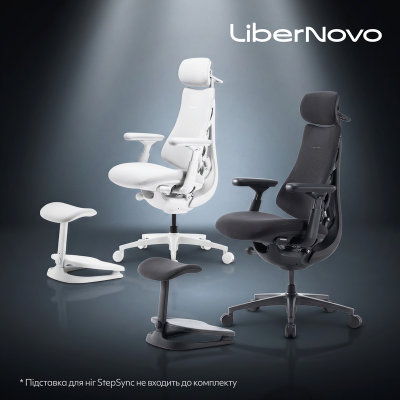 Крісло офісне ергономічне LiberNovo Omni Pro Graphite 48 см — фото 19