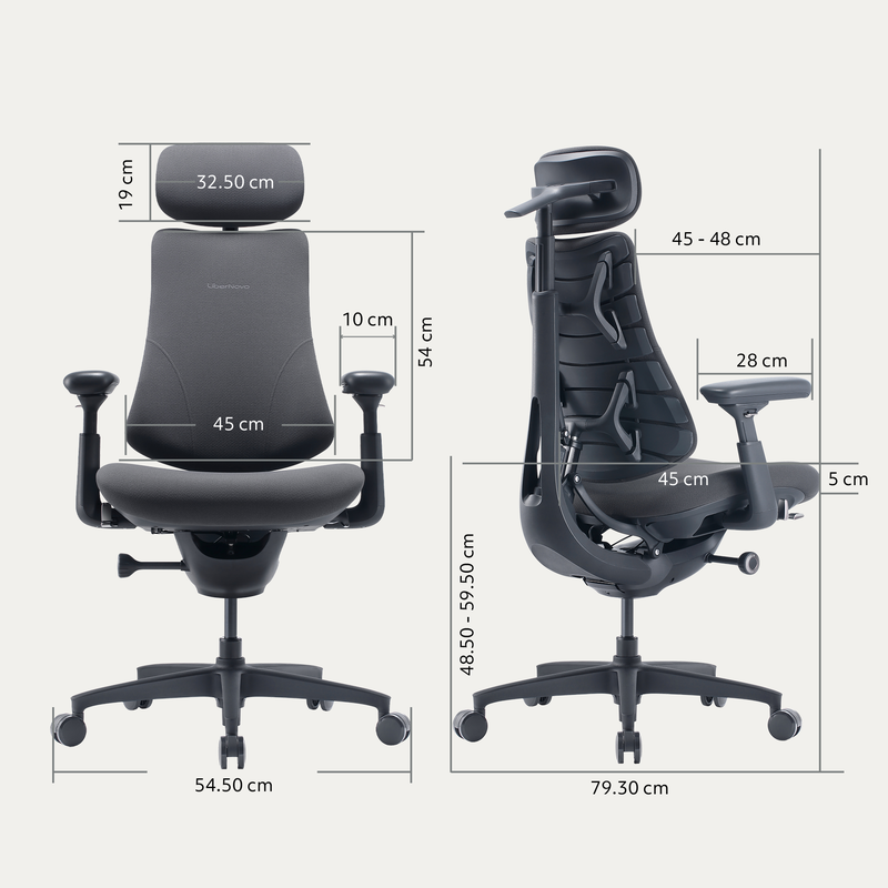 Крісло офісне ергономічне LiberNovo Omni Pro Graphite 48 см — фото 20