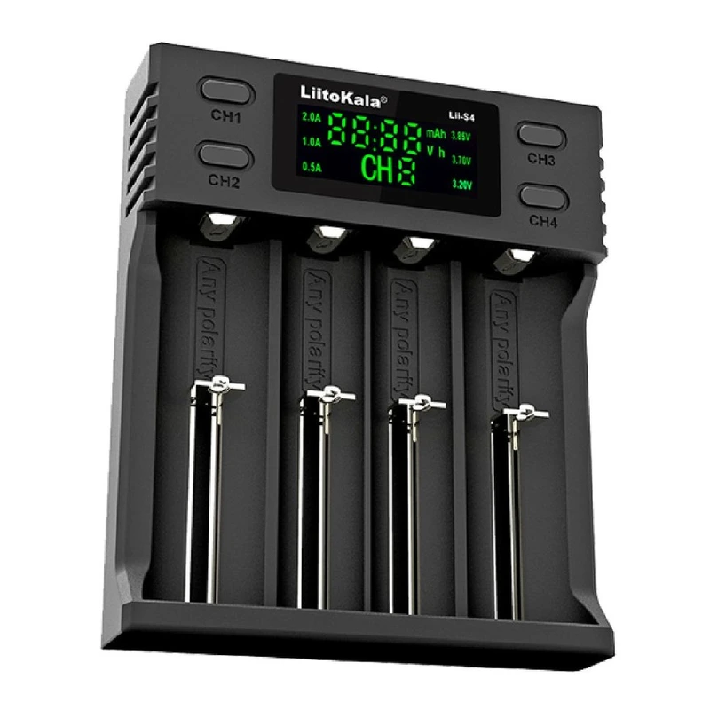 Зарядний пристрій Liitokala Lii-S4, 4 канала, Ni-Mh/Li-ion/LiFePo4, USB, LCD, Box