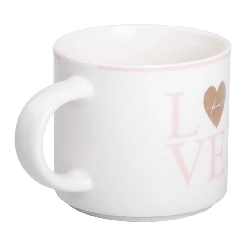 Чашка порцелянова 350 (мл) для кави та чаю Love Біла RX-N240126WL