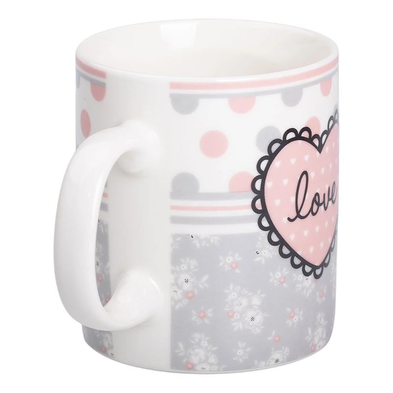 Чашка порцелянова 400 (мл) чашка для кави та чаю з написом та серцем Lugi RX-N240143GKV