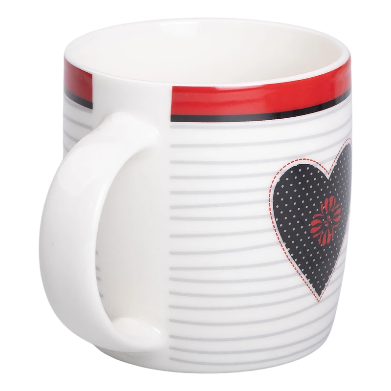 Чашка порцелянова 400 (мл) для чаю та кави з серцем Lugi RX-N240147WB