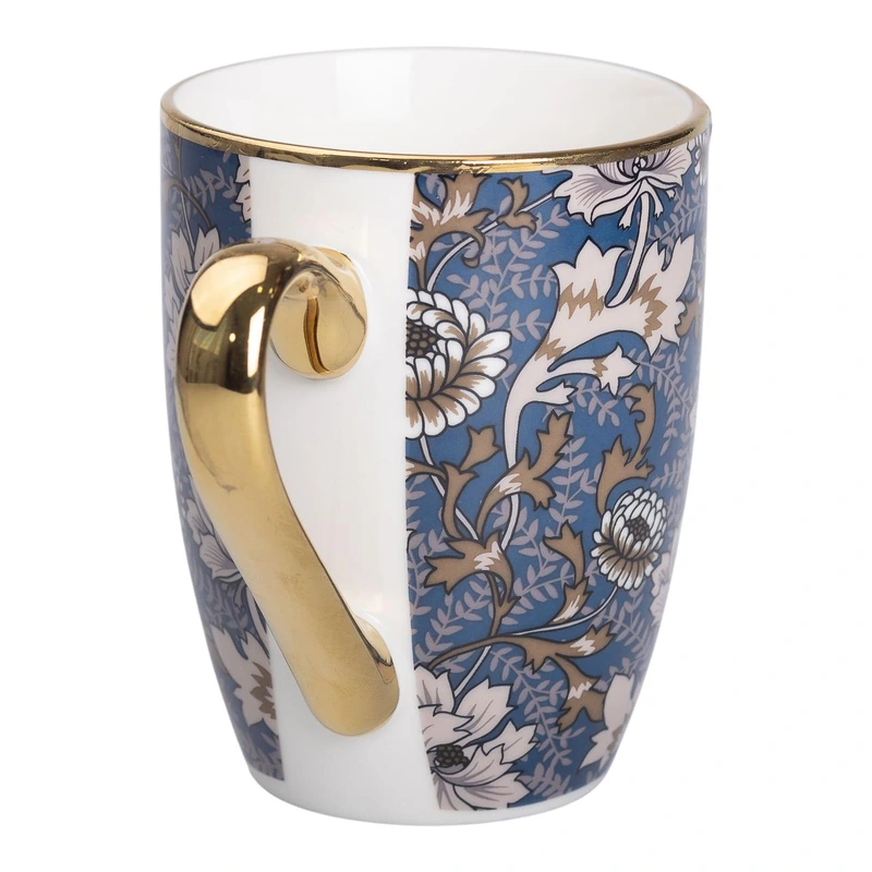 порцелянова чашка 400 мл із золотим обідком і золотою ручкою RX-N240665BLW