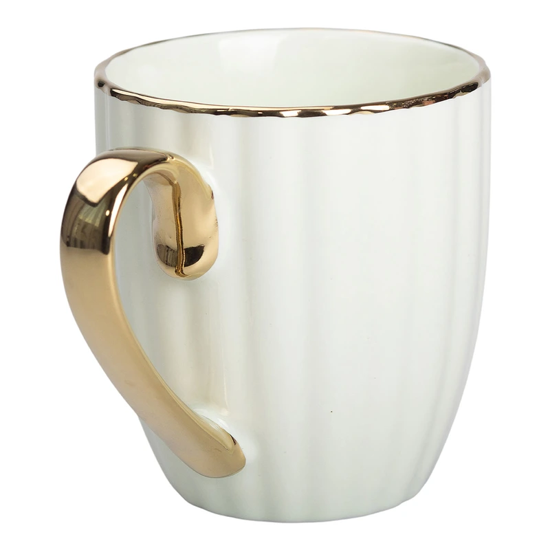 Кружка порцелянова із золотим обідком і золотою ручкою 420 (мл) М'ятний RX-N240629M