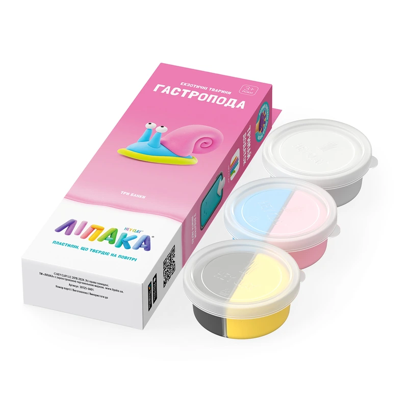 Набір пластиліну, що самостійно твердіє, ЛІПАКА - ЕКЗОТИЧНІ ТВАРИНИ: ГАСТРОПОДА