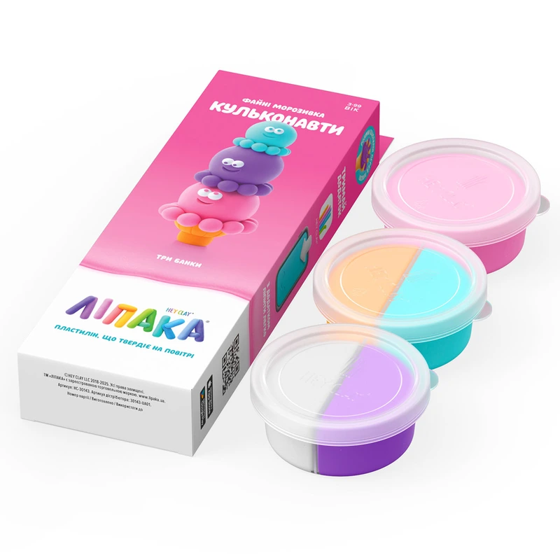 Набір пластиліну, що самостійно твердіє, ЛІПАКА – ФАЙНІ МОРОЗИВКА: КУЛЬКОНАВТИ