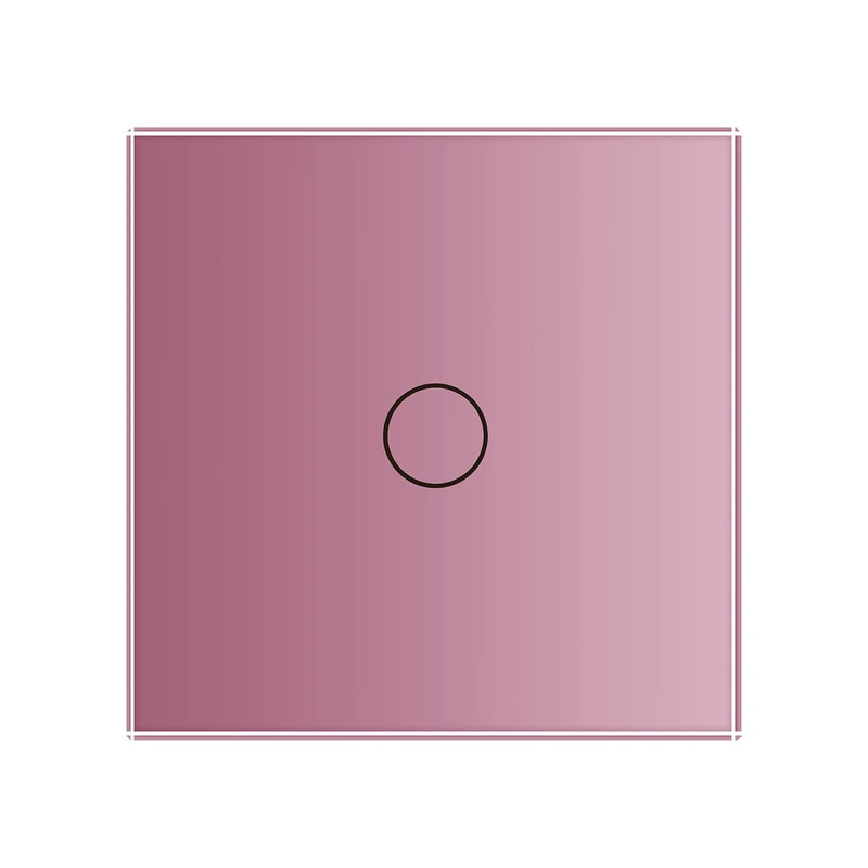 Рамка 1-постова для 1-сенсорного вимикача LIVOLO, загартоване скло, рожева, 80×80 мм (C7-C1-17)