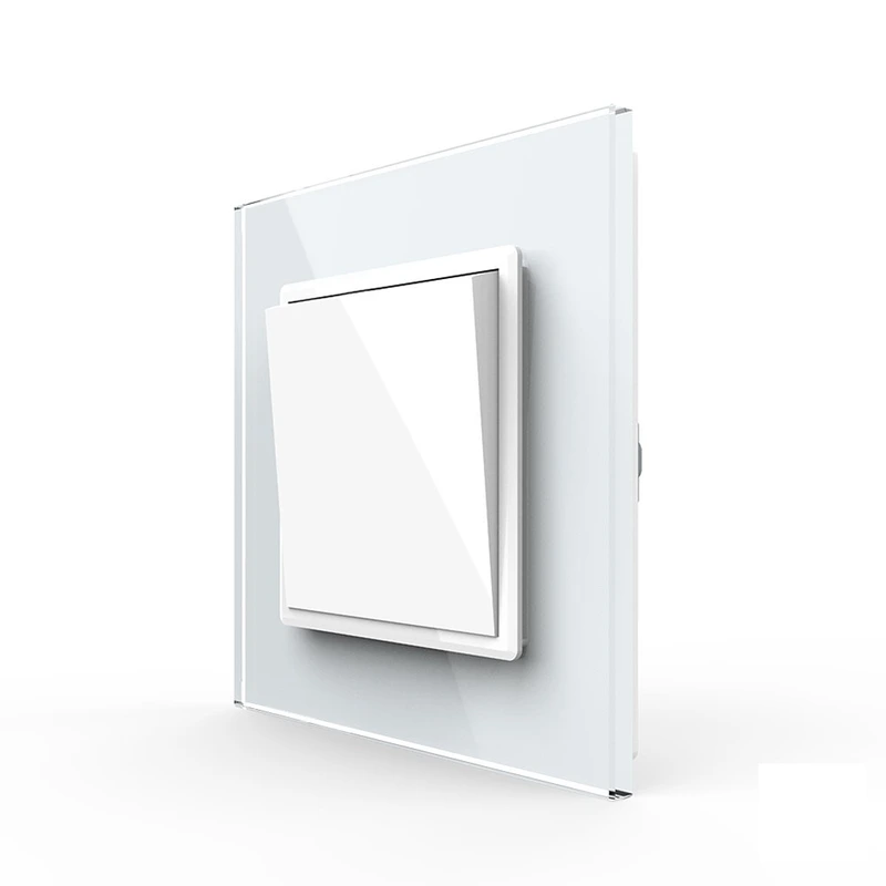 Вимикач універсальний 1-клавішний Livolo білий скло 250В 10А (VL-С7FCMKS-2WP)