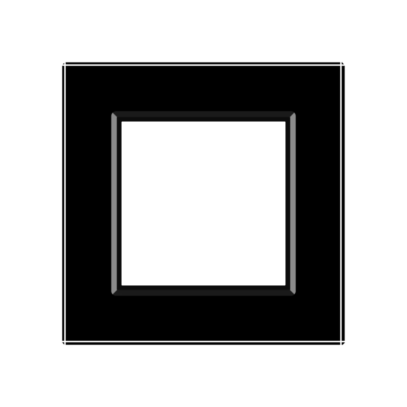 Рамка 1-постова LIVOLO, загартоване скло, чорна матова, 80×80 мм (VL-P7E-2BS06)