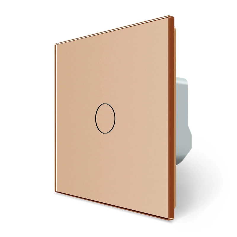 Сенсорна кнопка 1 сенсор Імпульсний вимикач Майстер кнопка Livolo золото скло (VL-C701H-13)