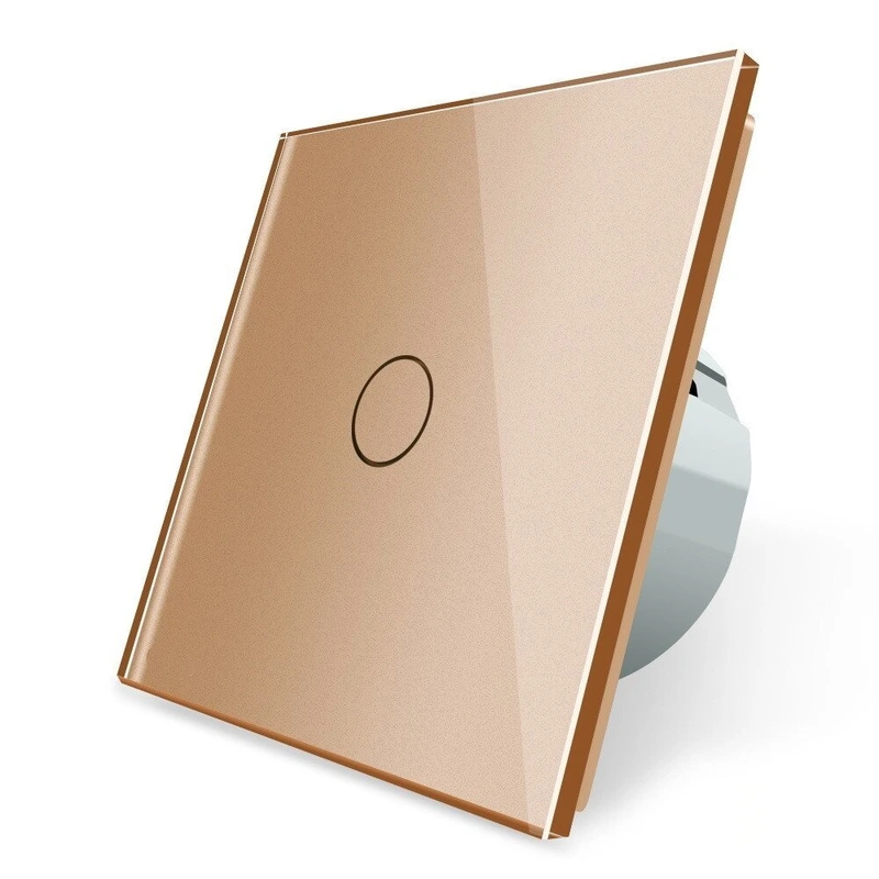 Сенсорний прохідний/перехресний вуличний вимикач Вологозахищений 1 сенсор Livolo золотий скло (VL-C701S-IP-13)