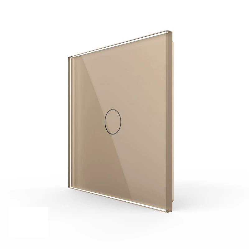 Бездротовий розумний сенсорний вимикач 1 сенсор Livolo золотий скло (VL-XR007-A)