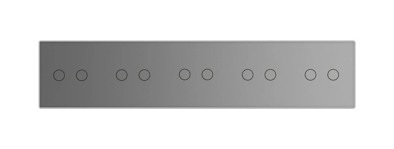 Сенсорний вимикач 10 сенсорів (2-2-2-2-2) Livolo сірий скло (VL-C710-15)