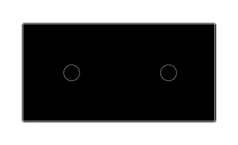 Рамка 2-постова для двох 1-сенсорних вимикачів (1-1) LIVOLO, загартоване скло, чорна матова матова, 151×80 мм (VL-P701/01-4BS06)