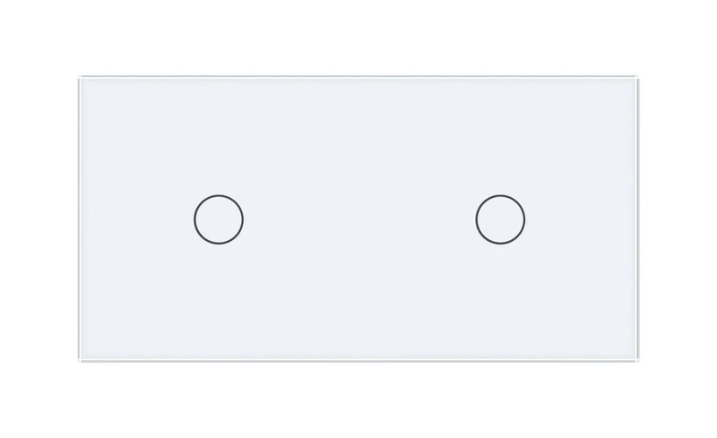 Рамка 2-постова для двох 1-сенсорних вимикачів (1-1) LIVOLO, загартоване скло, біла, 151×80 мм (VL-P701/01-4W)