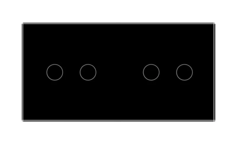 Рамка 2-постова для двох 2-сенсорних вимикачів (2-2) LIVOLO, загартоване скло, чорна матова, 151×80 мм (VL-P702/02-4BS06)