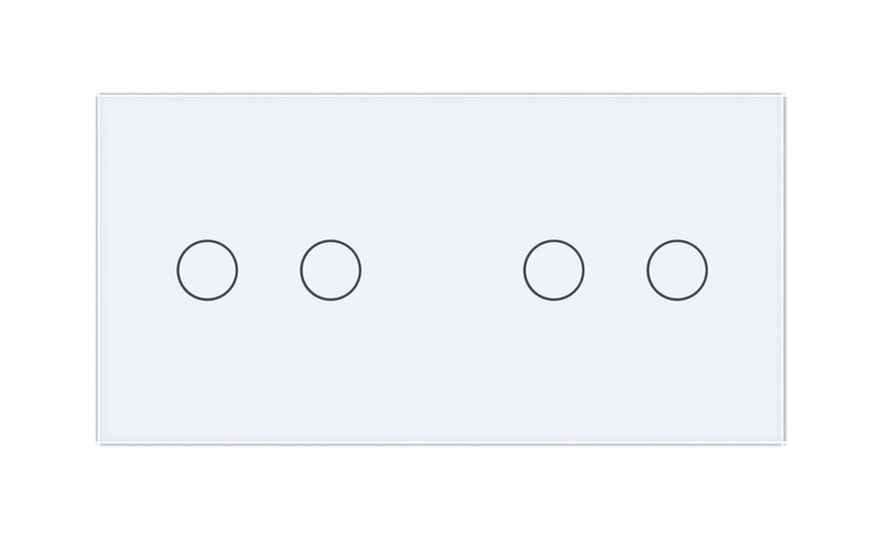 Рамка 2-постова для двох 2-сенсорних вимикачів (2-2) LIVOLO, загартоване скло, біла, 151×80 мм (VL-P702/02-4W)