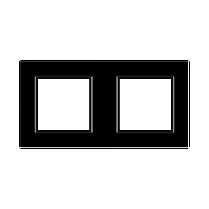 Рамка 2-постова LIVOLO, загартоване скло, чорна матова, 151×80 мм (VL-P7E/E-4BS06)