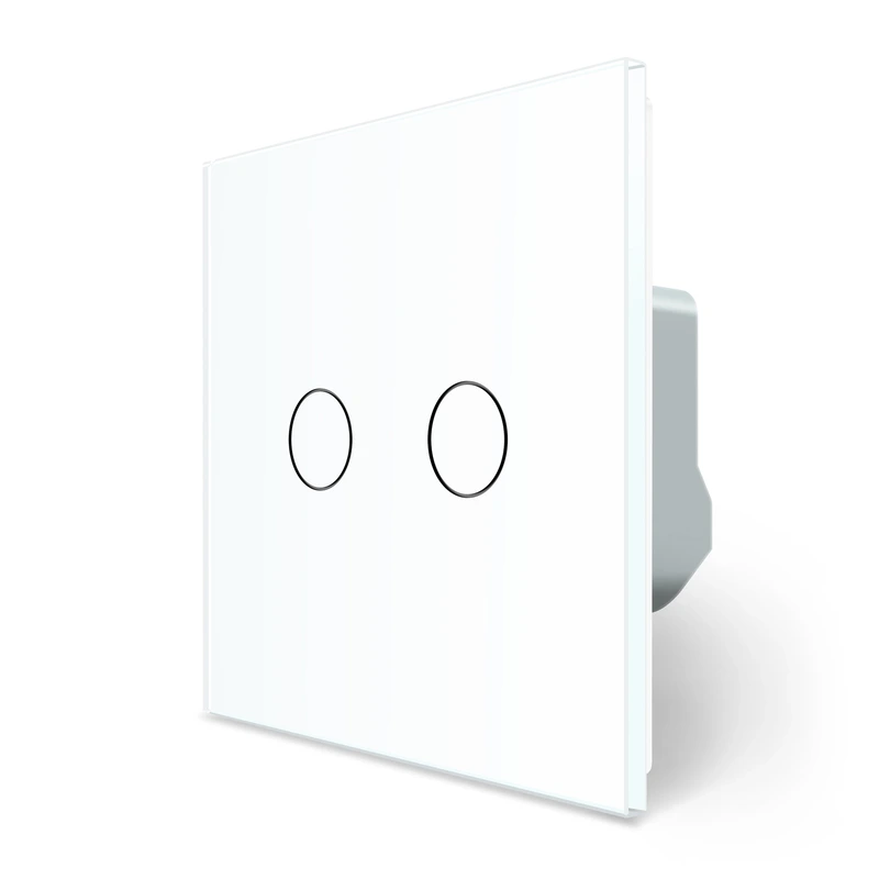 Сенсорний вимикач 2 сенсора для ролет штор воріт жалюзі Livolo білий скло (VL-C702W-11)