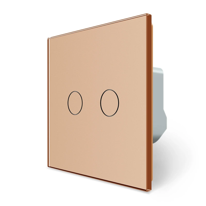 Сенсорний вимикач 2 сенсора для ролет штор воріт жалюзі Livolo золото скло (VL-C702W-13)