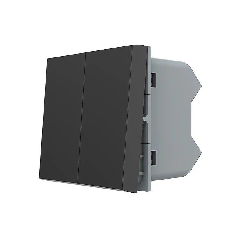 2-клавішний кнопковий вимикач без фіксації (дзвінковий / імпульсний) LIVOLO, чорний, модуль без рамки (VL-FCMH-1BP)