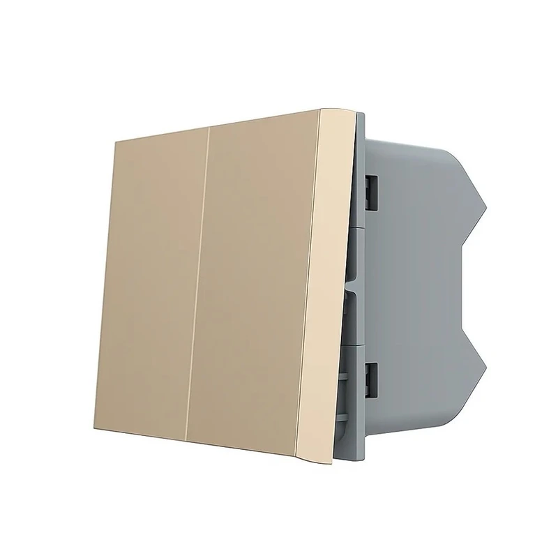 2-клавішний універсальний вимикач (прохідний / звичайний) LIVOLO, золотий, модуль без рамки (VL-FCMKS-1AP)