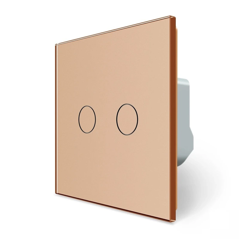 Розумний сенсорний ЕС вимикач 2 сенсори LIVOLO золотий матове скло