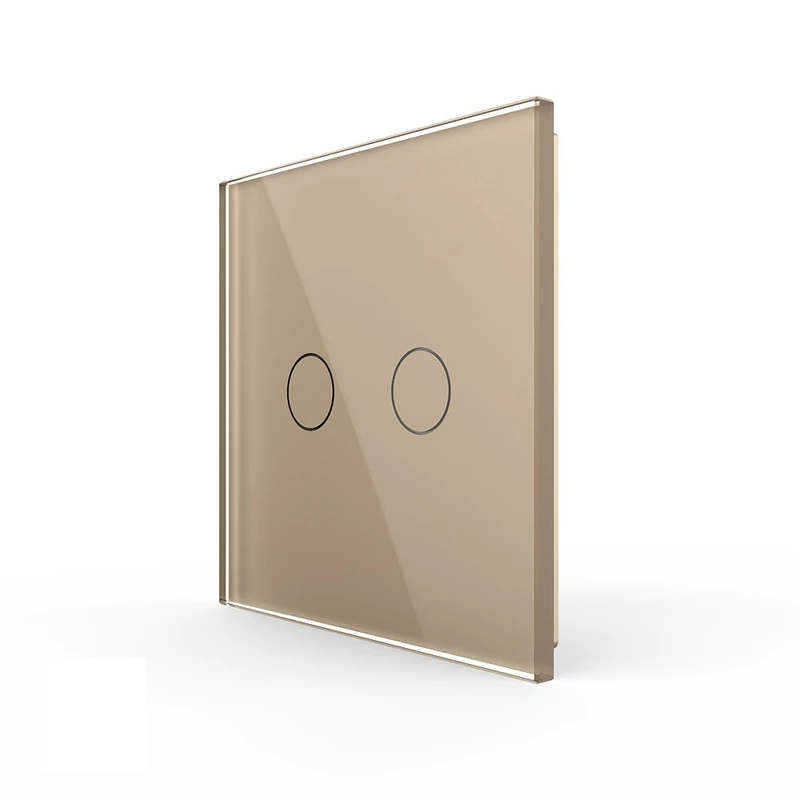 Бездротовий розумний сенсорний вимикач 2 сенсори LIVOLO золотий матове скло