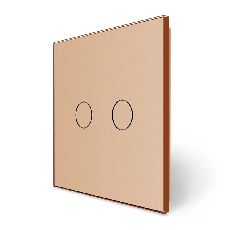 Комплект бездротовий сенсорний вимикач з реле 2 канали LIVOLO золотий матове скло