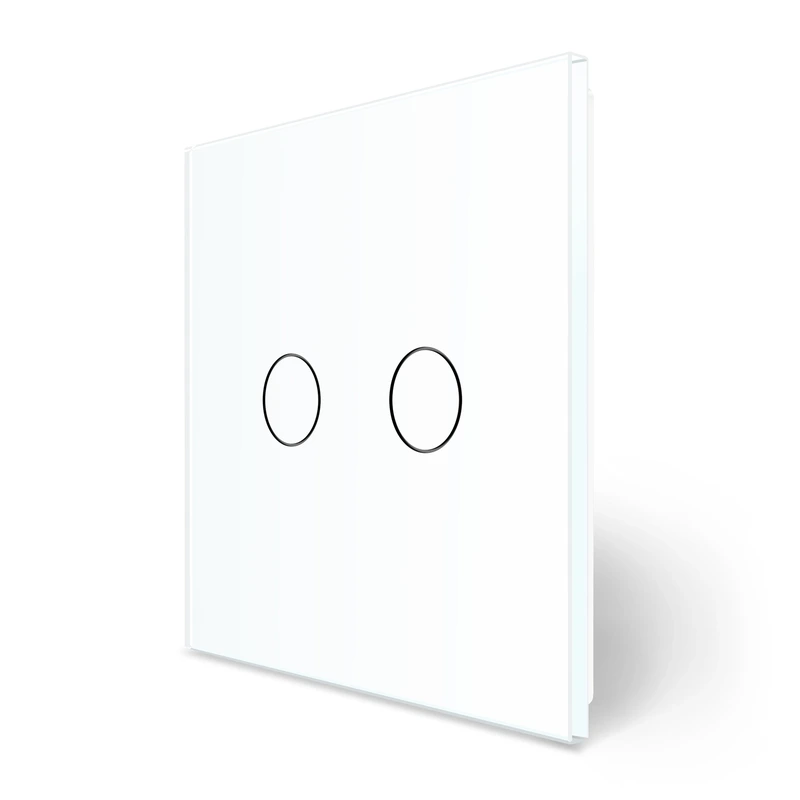 Комплект бездротовий сенсорний вимикач з реле 2 канали LIVOLO білий матове скло