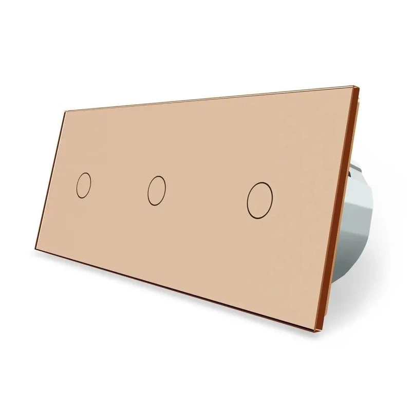 Сенсорний диммер 3 сенсора (1-1-1) Livolo золото скло (VL-C701D/C701D/C701D-13)