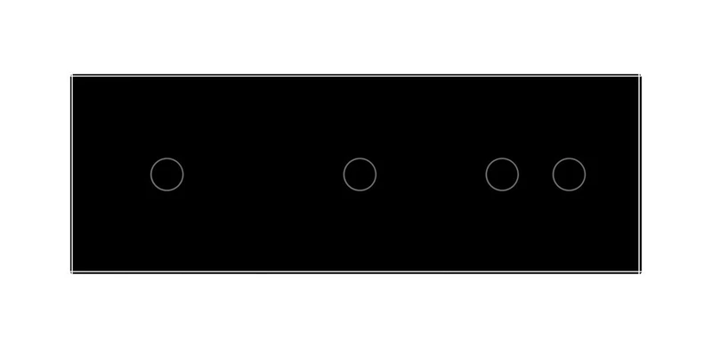 Рамка 3-постова для двох 1-сенсорних та одного 2-сенсорного вимикачів (1-1-2) LIVOLO, загартоване скло, чорна, 223×80 мм (VL-P701/01/02-6B)