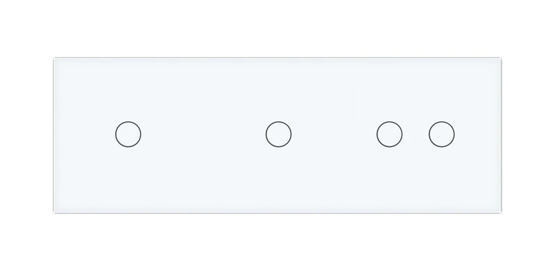Рамка 3-постова для двох 1-сенсорних та одного 2-сенсорного вимикачів (1-1-2) LIVOLO, загартоване скло, біла, 223×80 мм (VL-P701/01/02-6W)