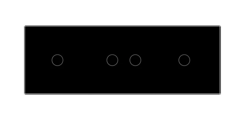 Рамка 3-постова для двох 1-сенсорних та одного 2-сенсорного вимикачів (1-2-1) LIVOLO, загартоване скло, чорна, 223×80 мм (VL-P701/02/01-6B)