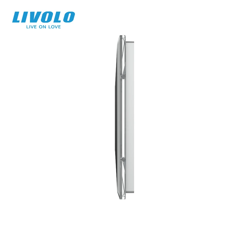 Рамка 3-постова порожня для трьох Х-сенсорних вимикачів (Х-Х-Х) LIVOLO, загартоване скло, сіра 2.5D, 223×80 мм