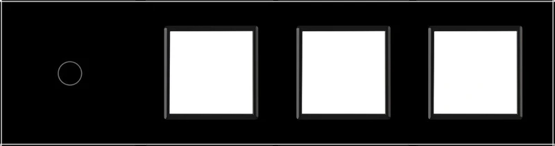 Рамка 4-постова для 1-сенсорного вимикача та трьох розеток (1-0-0-0) LIVOLO, загартоване скло, чорна, 294×80 мм (VL-P701/E/E/E-8B)