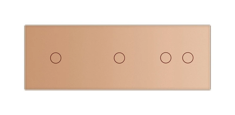 Сенсорний вимикач 4 сенсора (1-1-2) Livolo золото скло (VL-C701/C701/C702-13)