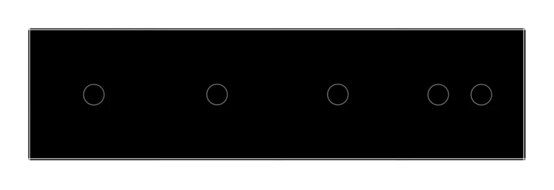 Рамка 4-постова для трьох 1-сенсорних та одного 2-сенсорного вимикачів (1-1-1-2) LIVOLO, загартоване скло, чорна, 294×80 мм (VL-P701/01/01/02-8B)