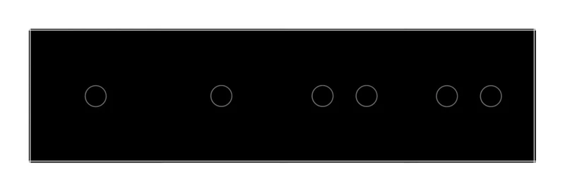 Рамка 4-постова для двох 1-сенсорних та двох 2-сенсорних вимикачів (1-1-2-2) LIVOLO, загартоване скло, чорна, 294×80 мм (VL-P701/01/02/02-8B)