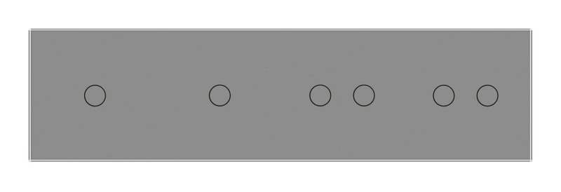 Рамка 4-постова для двох 1-сенсорних та двох 2-сенсорних вимикачів (1-1-2-2) LIVOLO, загартоване скло, сіра, 294×80 мм (VL-P701/01/02/02-8I)